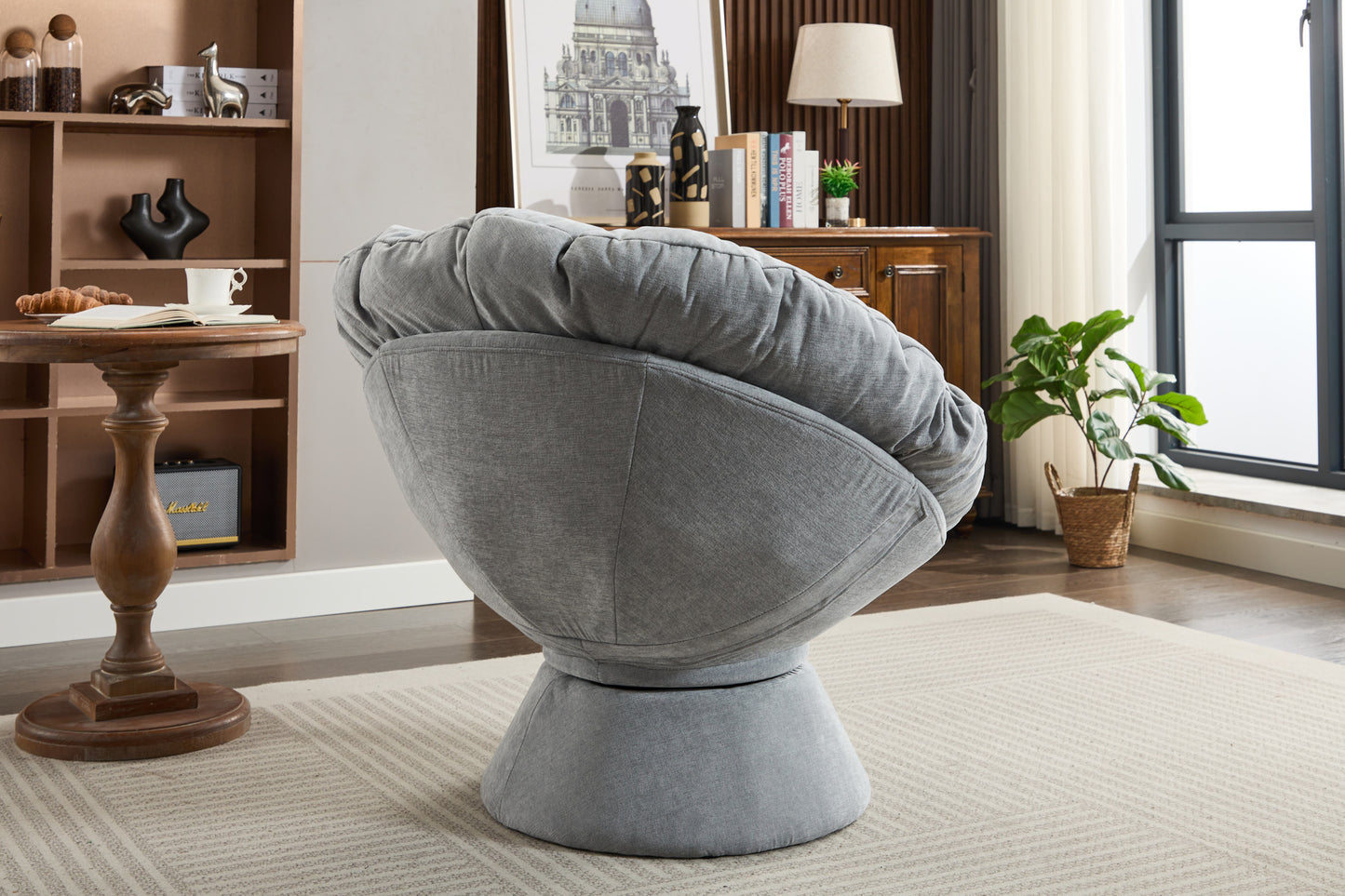 Oversized Swivel Accent Chair, 360 Swivel Barrel Chair, Papasan Chair for Living Room Bedroom