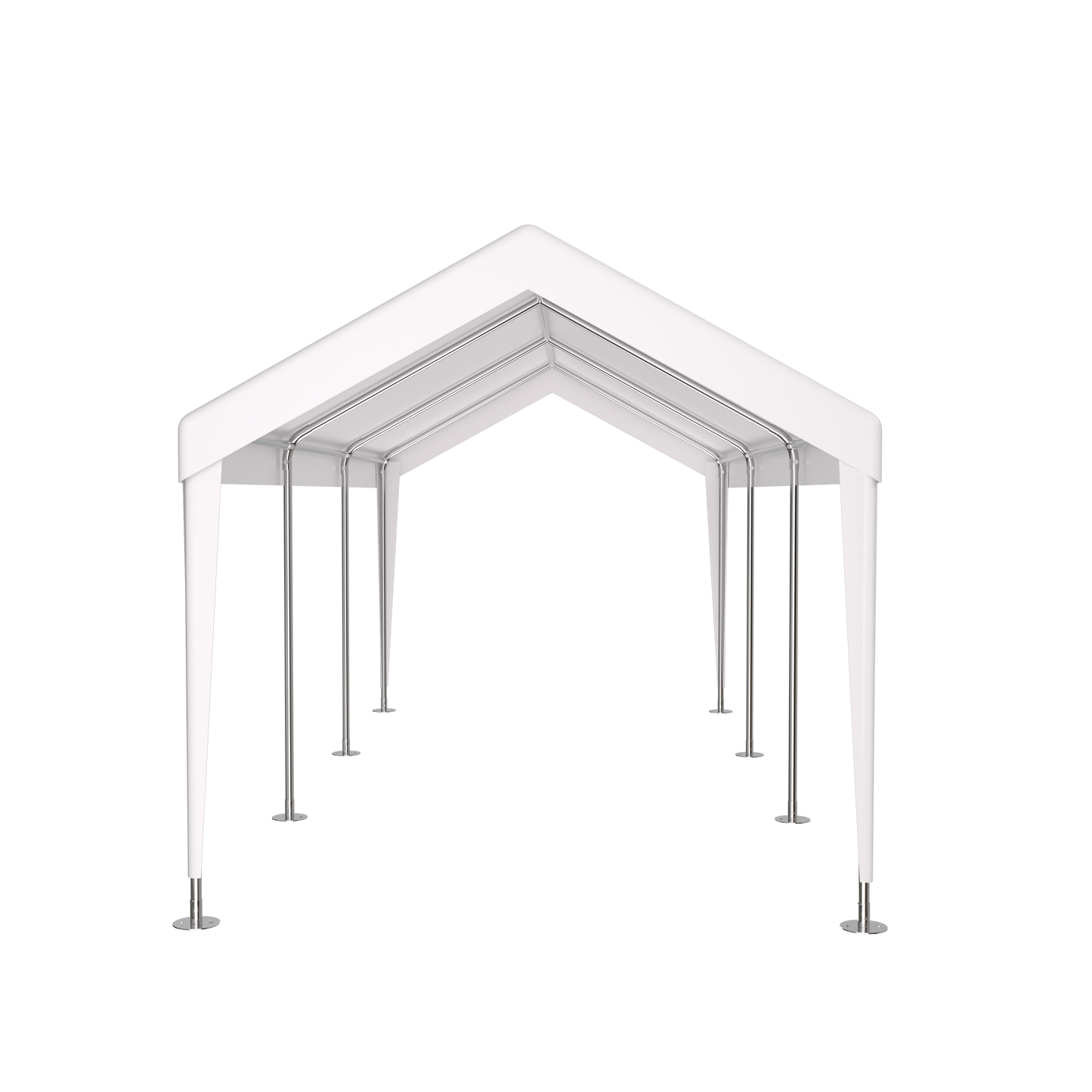 Carport 12' x 20' Portable Garage, Heavy Duty Car Port Canopy with 2 Roll-up Doors & 4 Ventilated Windows for Car, Truck, Boat, Garden Tools,white