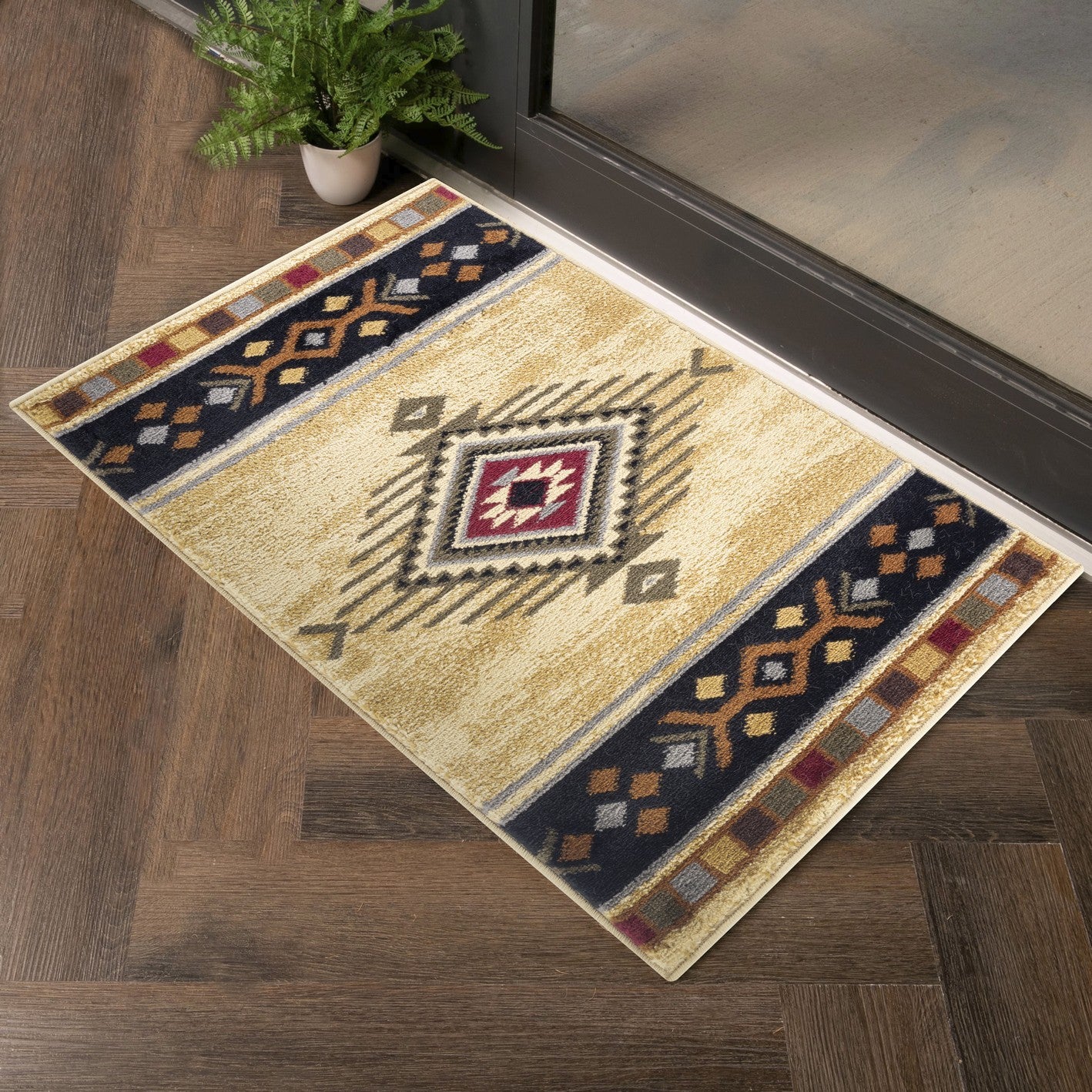 Tribes GC_YLS4003 Cream 5 ft. 3 in. x 7 ft. 3 in. Southwest Area Rug