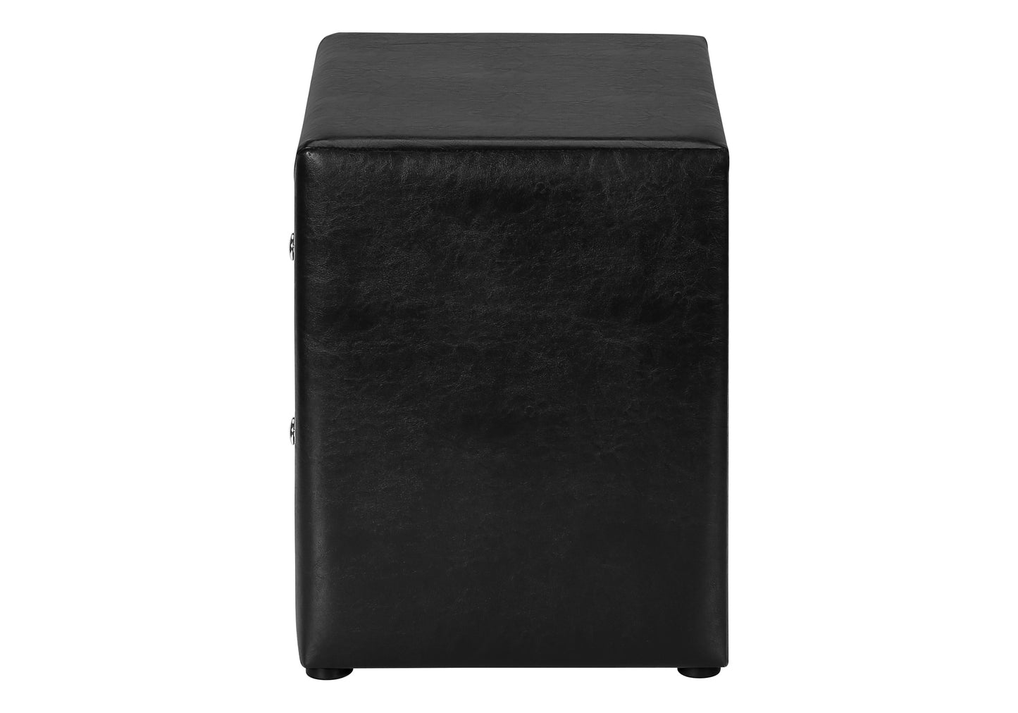 Nightstand, Nightstand, End, Side, Lamp, Storage Drawer, Bedroom, Upholstered, Black Leather Look, Transitional