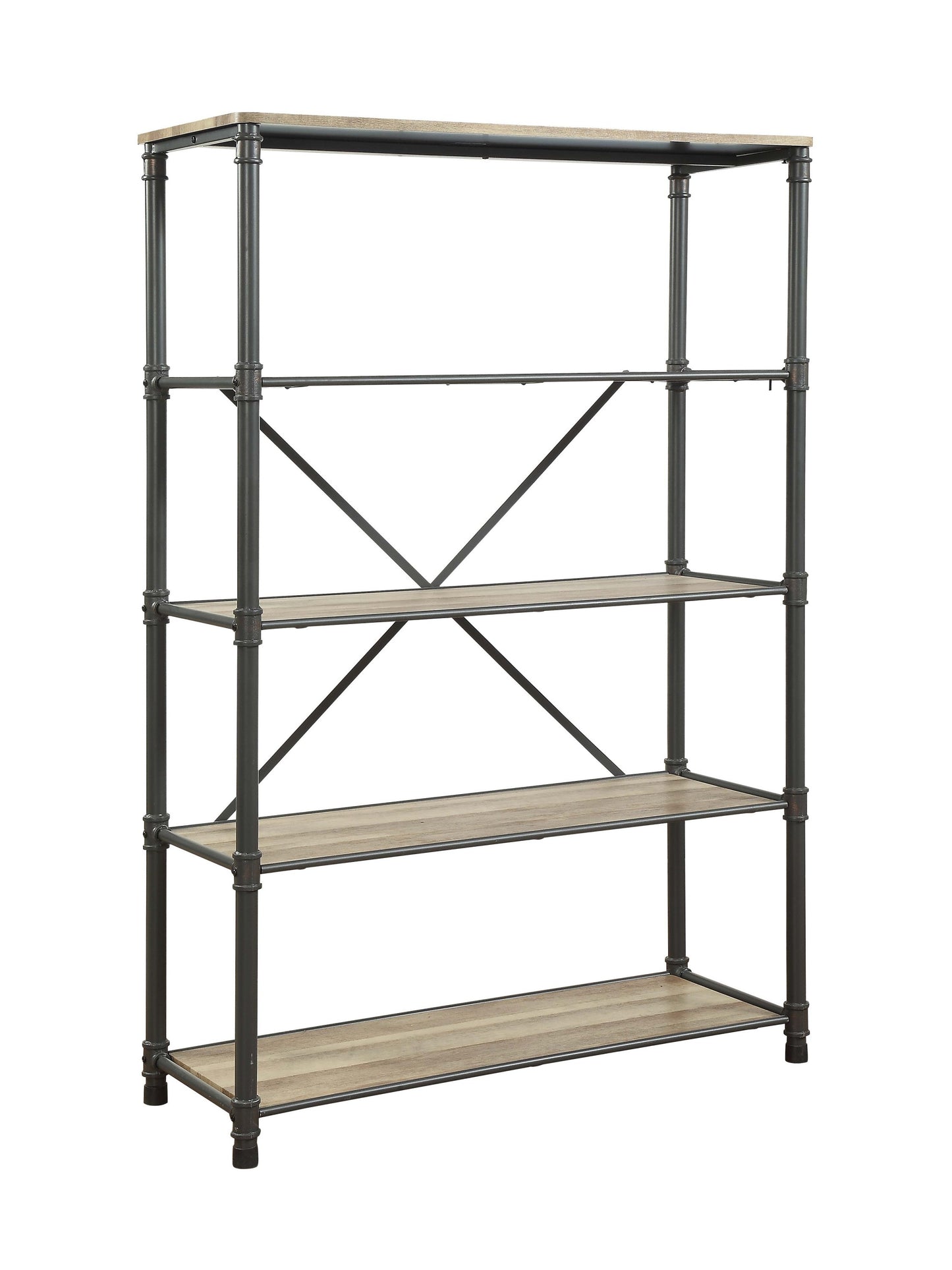 Itzel Antique Oak & Sandy Gray Finish Bookshelf