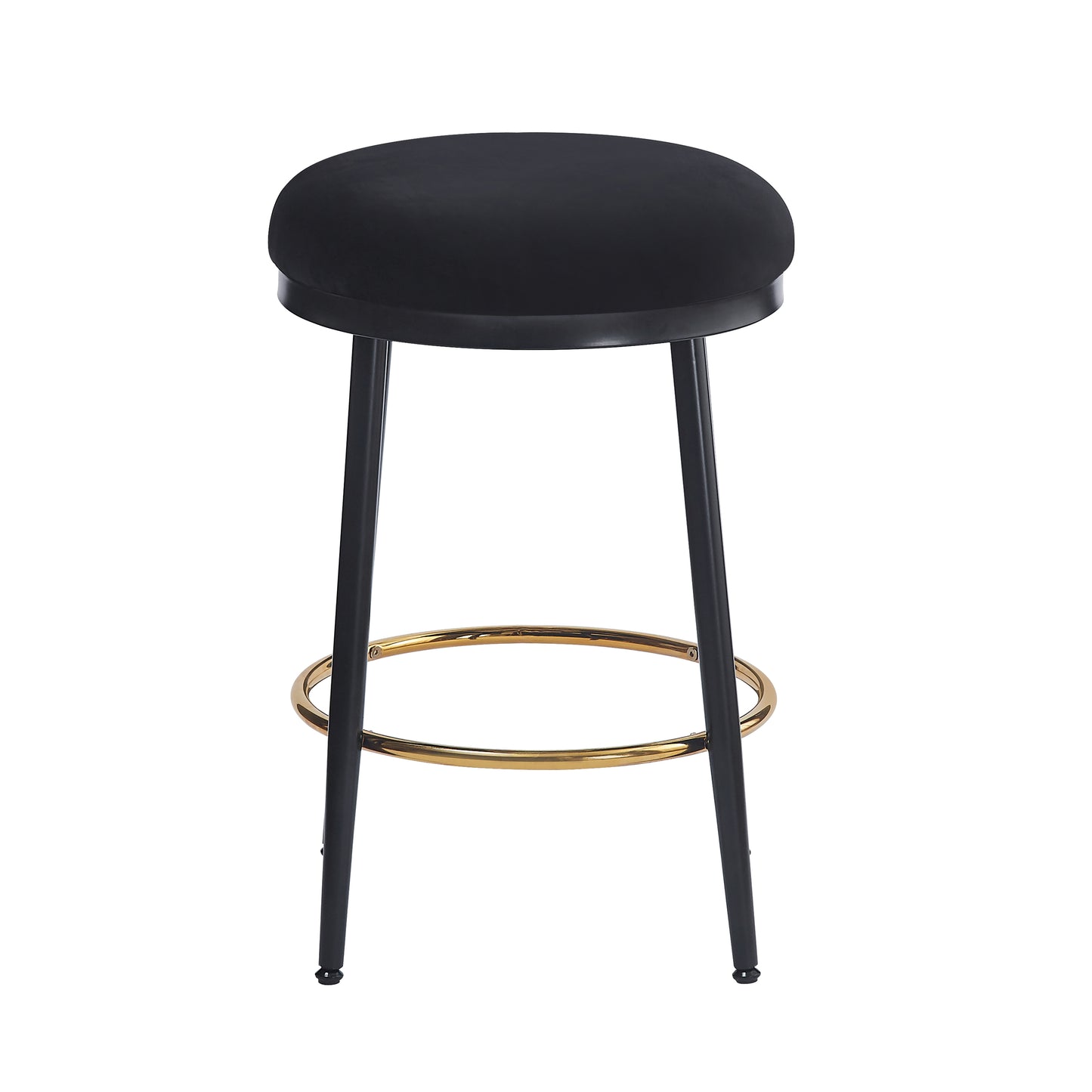 24.75'' Modern Counter Stools Set of 2,Black Counter Stools with iron Frame,Sponge cushion,Footrest,suitable for Kitchen/Bedroom/Dining Room