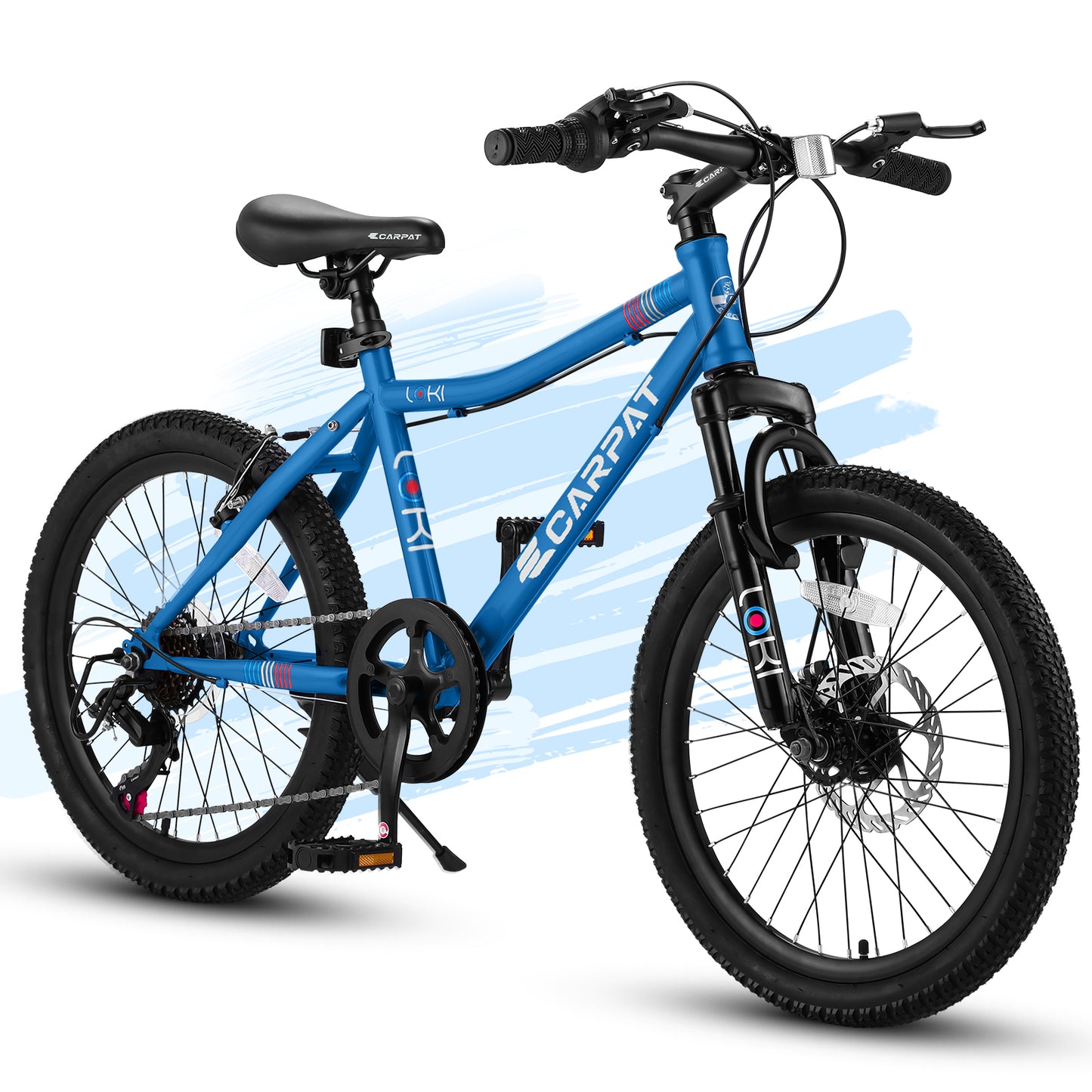 S20101 20 Inch Kids' Bike, Boys Girls Mountain Bike Ages 8-12, 7 Speed Teenager Children Kids' Bicycles, Front Suspension Disc Brake Rear V-Brake, High Steel Frame