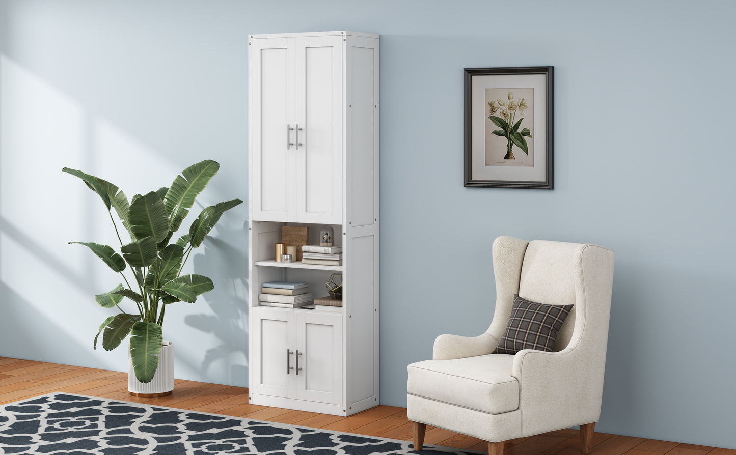 Queen Size Murphy Bed with 2 Side Cabinet Storage Shelves, 68-inch Cabinet Bed Folding Wall Bed with Desk Combo Perfect for Guest Room, Study, Office,White(old sku:BS400192AAC)