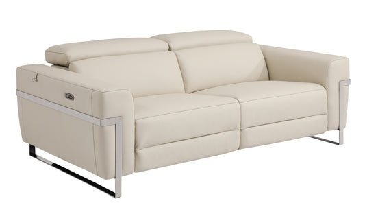 Global United Top Grain Italian Leather Sofa with Power Recliner