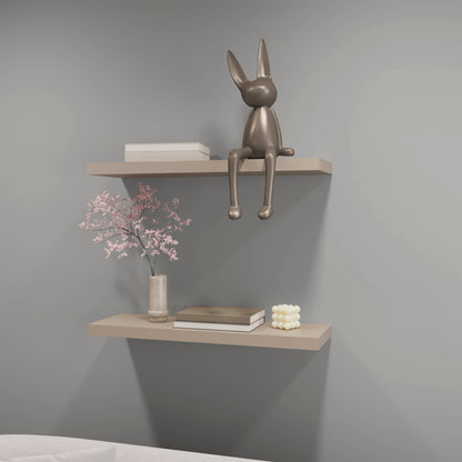 Iva Floating Shelf in Melamine x2, Taupe