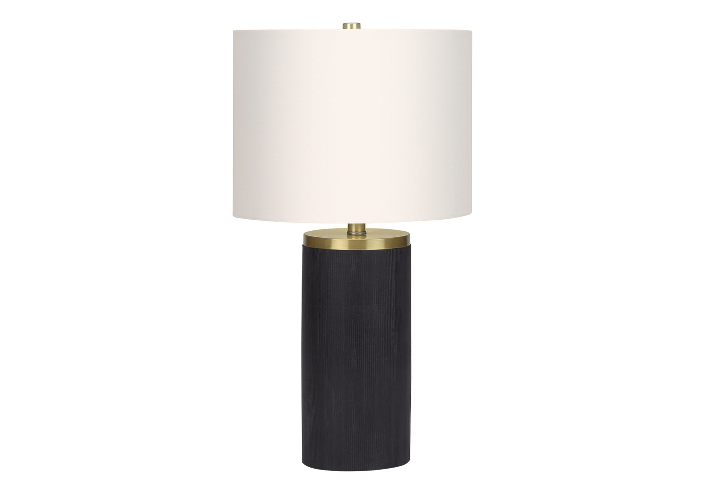 Lighting, 24"h, Table Lamp, Black Concrete, Ivory / Cream Shade, Modern