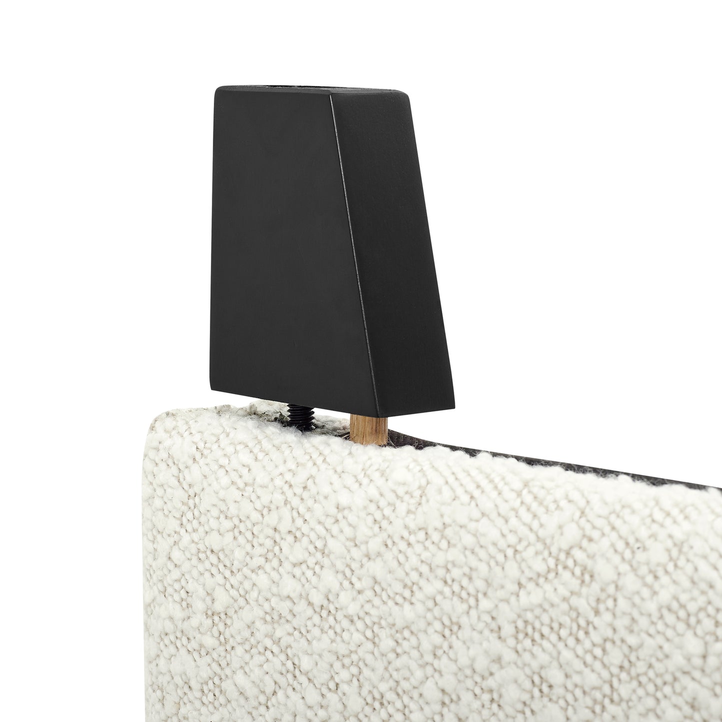 King Size White Boucle Upholstered Platform Bed