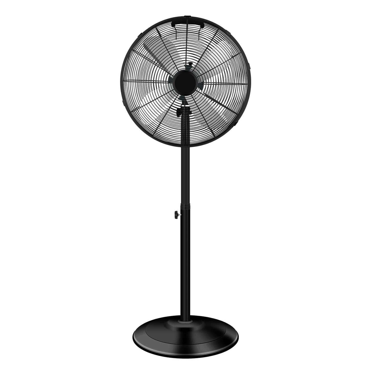 16 Inch High Velocity Stand Fan, Adjustable Heights, 75°Oscillating, Low Noise, Quality Made Fan with 3 Settings Speeds, Heavy Duty Metal for Industrial, Commercial, Residential, Color: Black