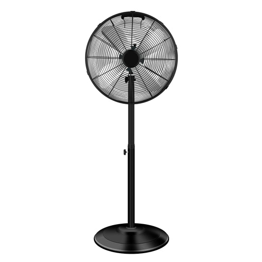 16 Inch High Velocity Stand Fan, Adjustable Heights, 75°Oscillating, Low Noise, Quality Made Fan with 3 Settings Speeds, Heavy Duty Metal for Industrial, Commercial, Residential, Color: Black