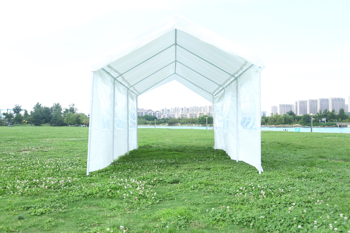 10'x20' Heavy Duty Carport Gazebo, Canopy Garage, Car Shelter with windows