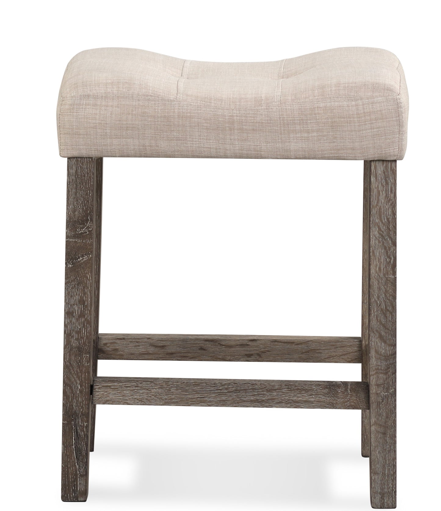 Sora Button Tufted Counter Height Saddle Stool, Set of 2, Taupe
