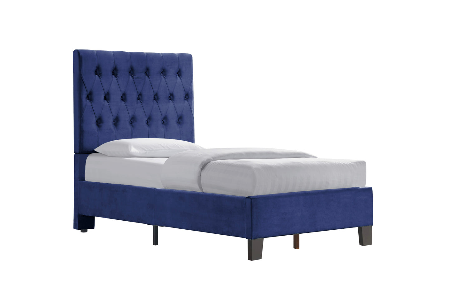 Blue Twin Upholstered Bed