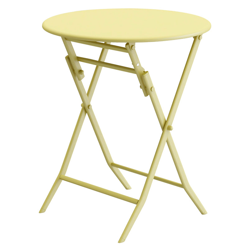 3 Piece Patio Bistro Set of Foldable Round Table and Chairs, Yellow