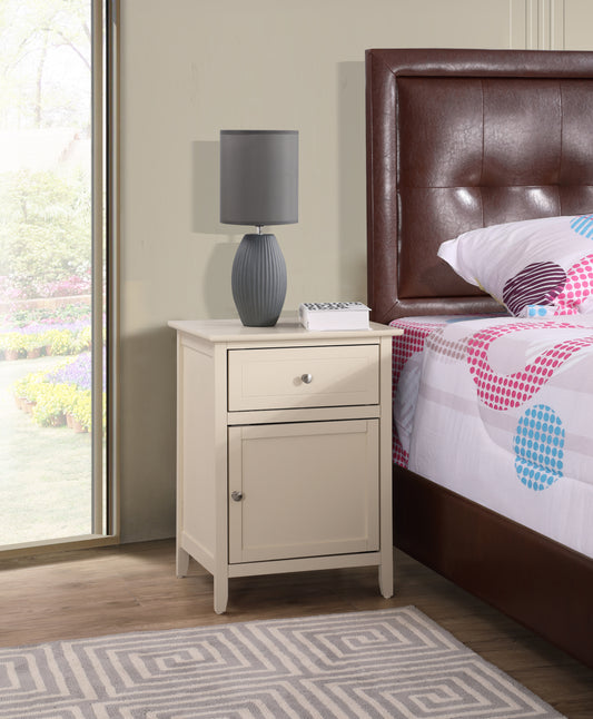 Charming Transitional Nightstand In Beige