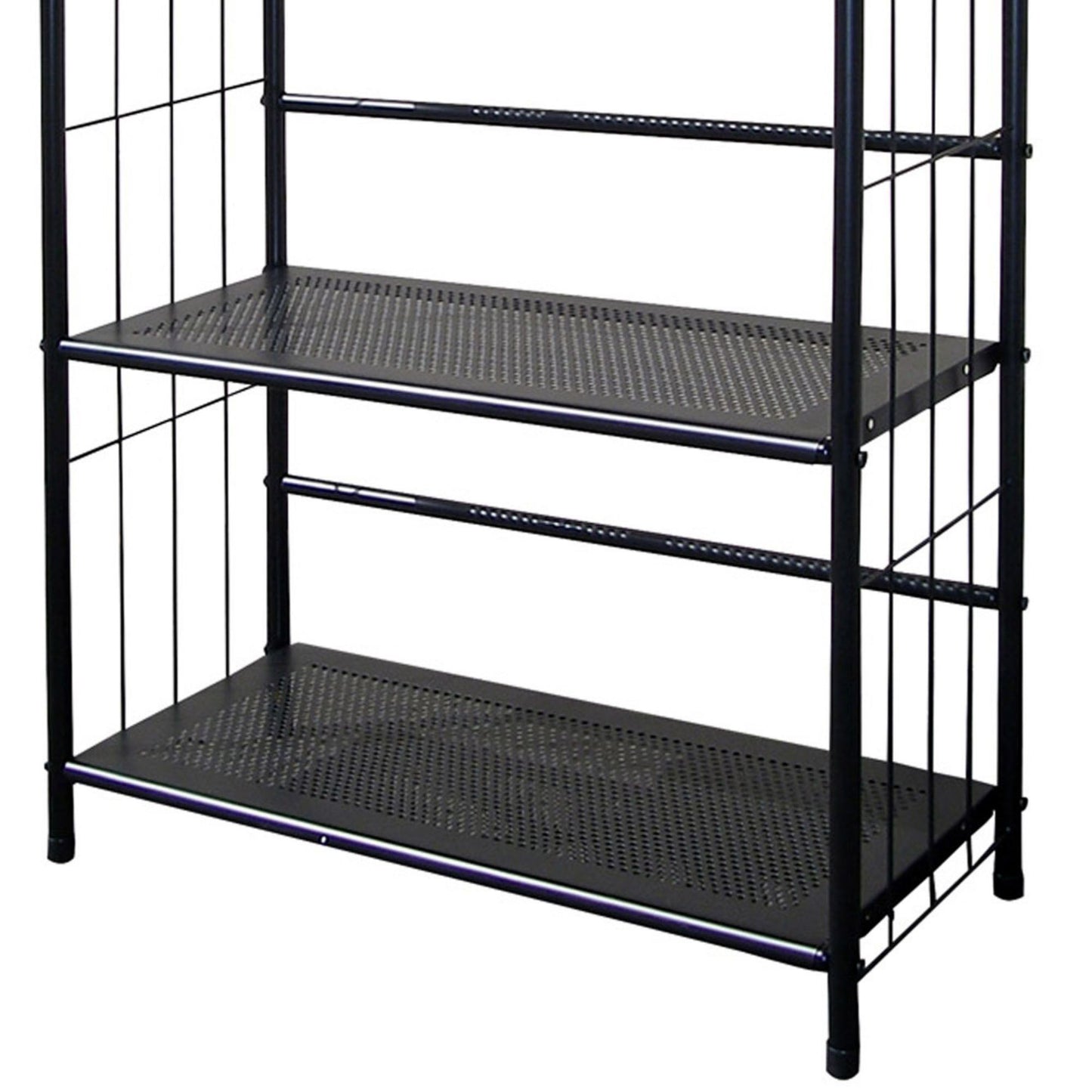 37" Tall 3-Tier Metal Standing Book Shelf, Black finish