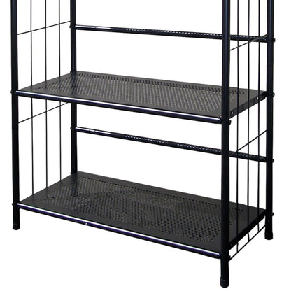 37" Tall 3-Tier Metal Standing Book Shelf, Black finish