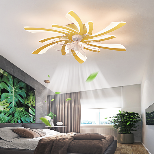 31Inches Ceiling Fan with Lights Remote Control Dimmable LED, 6 Gear Wind Speed Fan Light