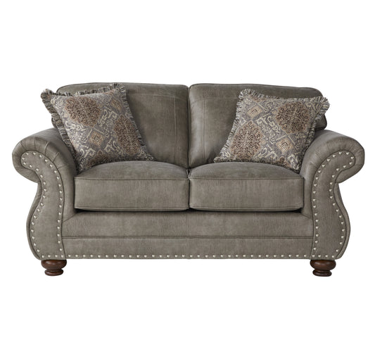 Leinster Faux Leather Upholstered Nailhead Loveseat