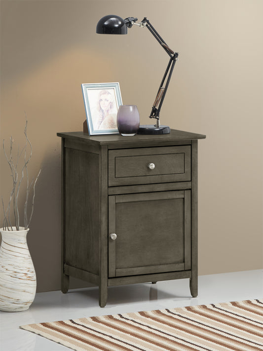 Chic Transitional Gray Nightstand