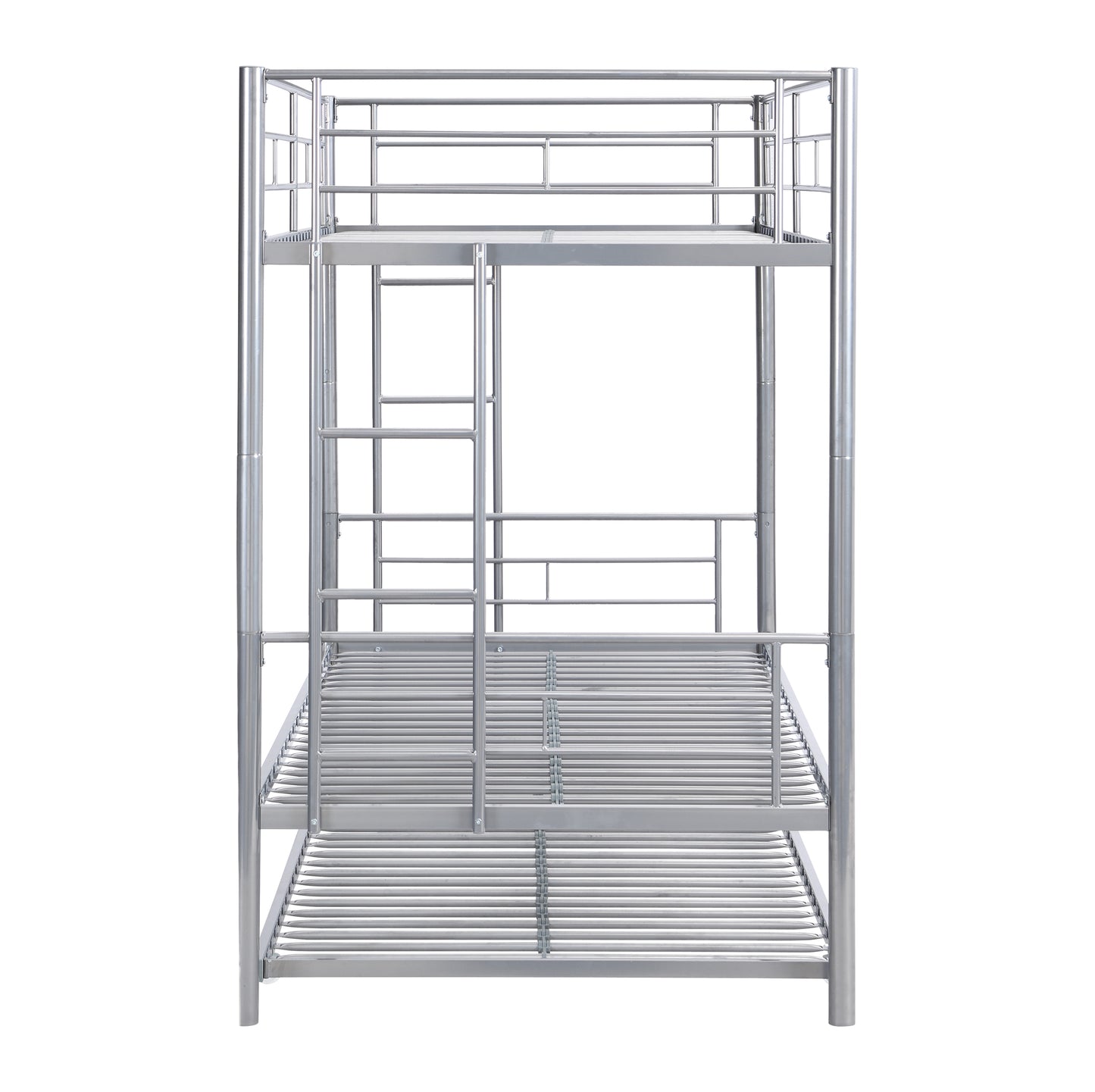 METAL BUNK BED WITH TRUNDLE  SILVER