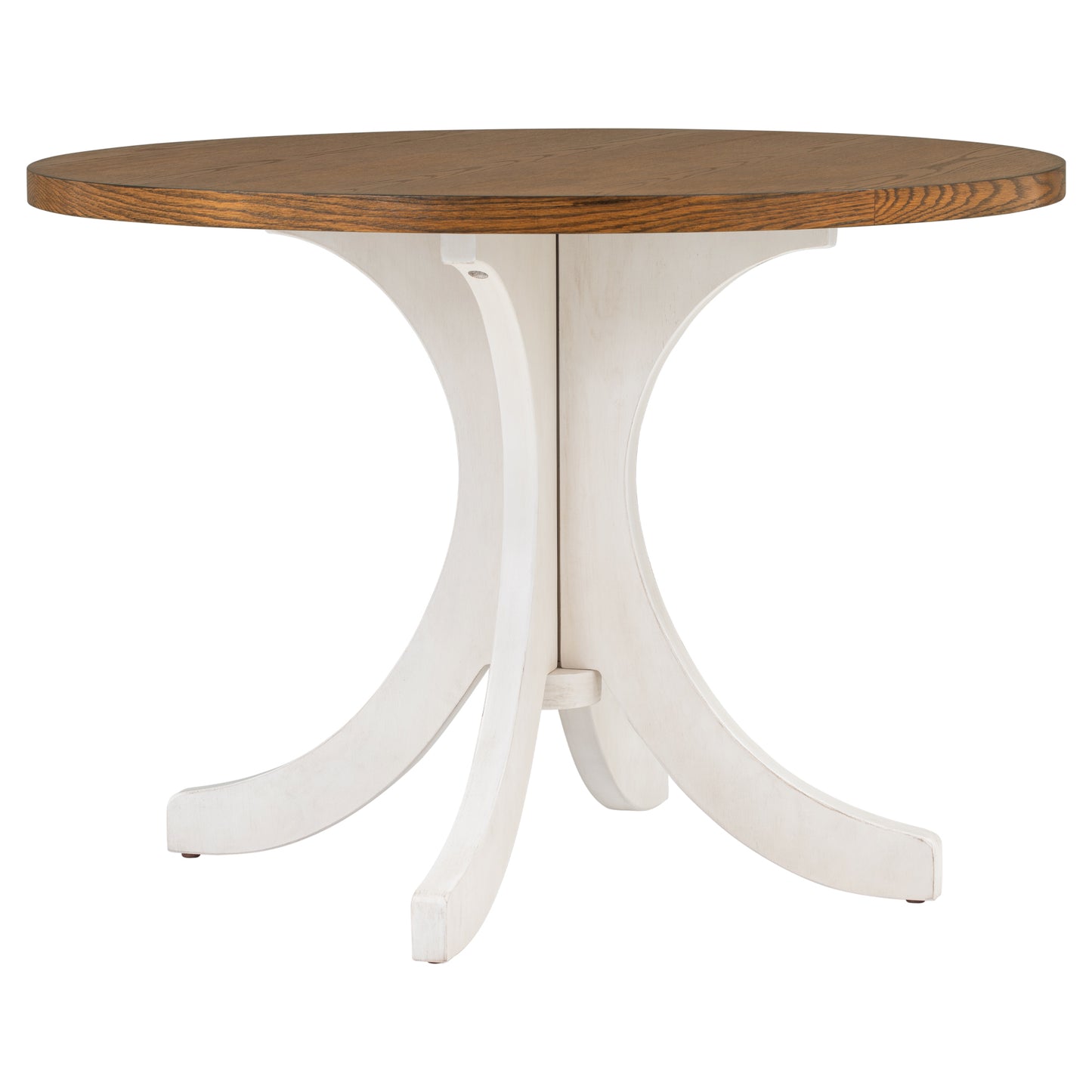 TOPMAX Mid-Century Solid Wood  Round Dining Table for Small Places, Walnut Table