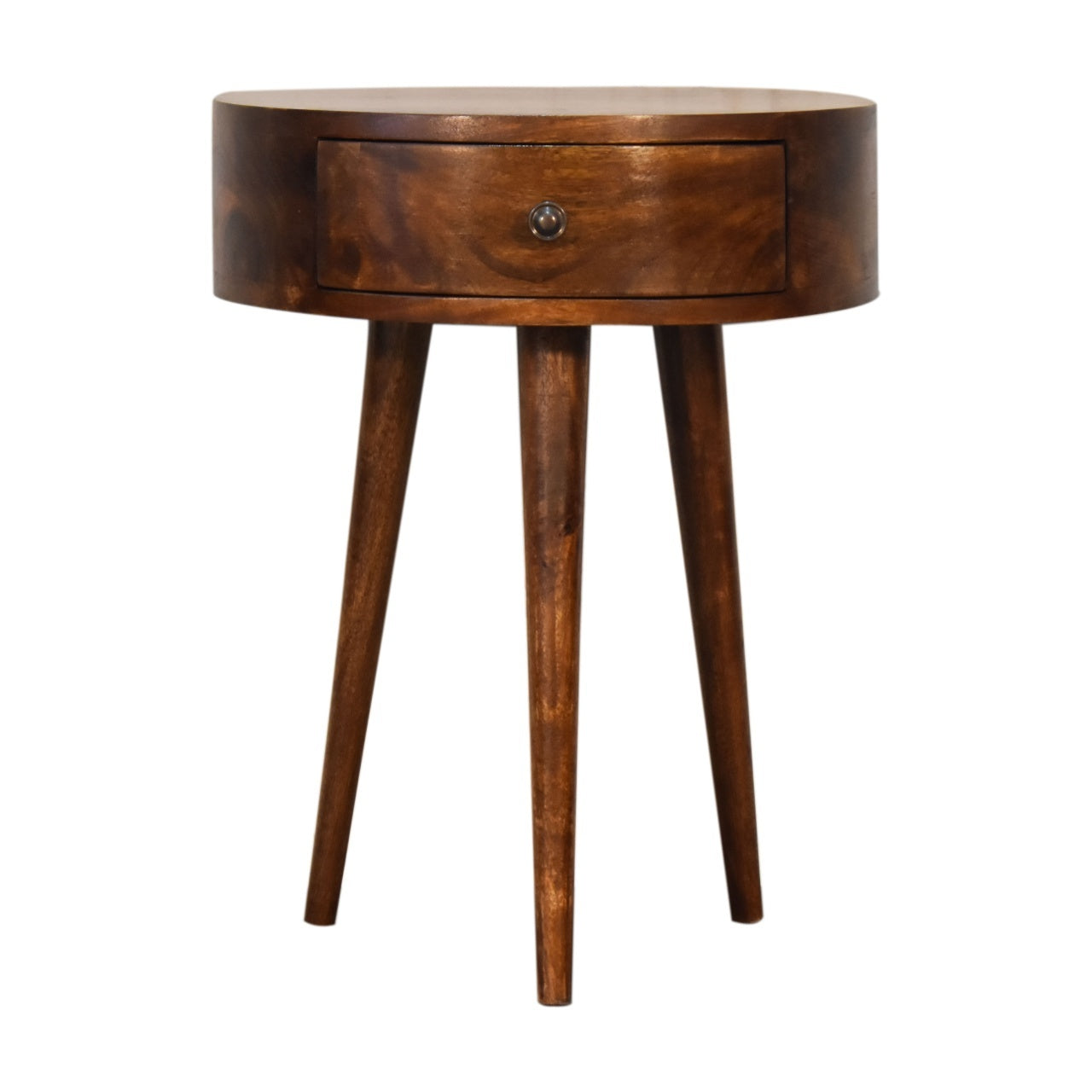 Solid Wood Chestnut Semi Circle Nightstand