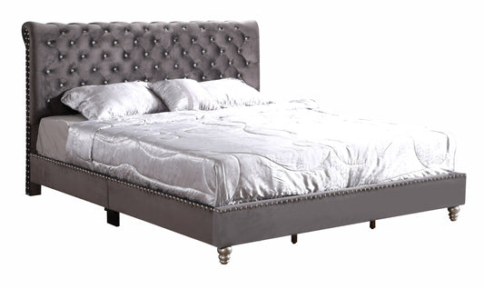 Stylish Gray Transitional Bed Design