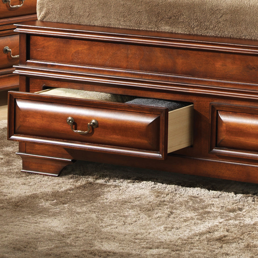 Elegant King Storage Bed In Oak Finish