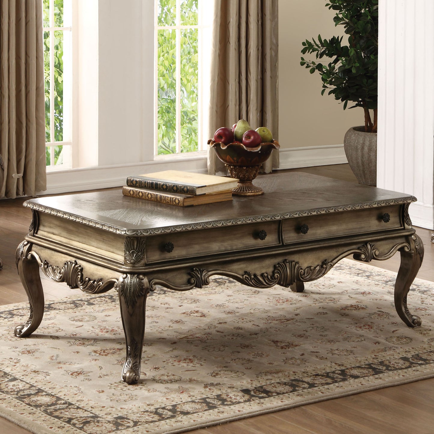 Vintage Oak Sofa Table with Bottom Shelf