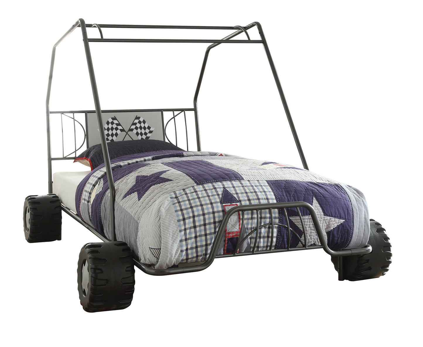 Xander Go Kart Gunmetal Finish Twin Bed