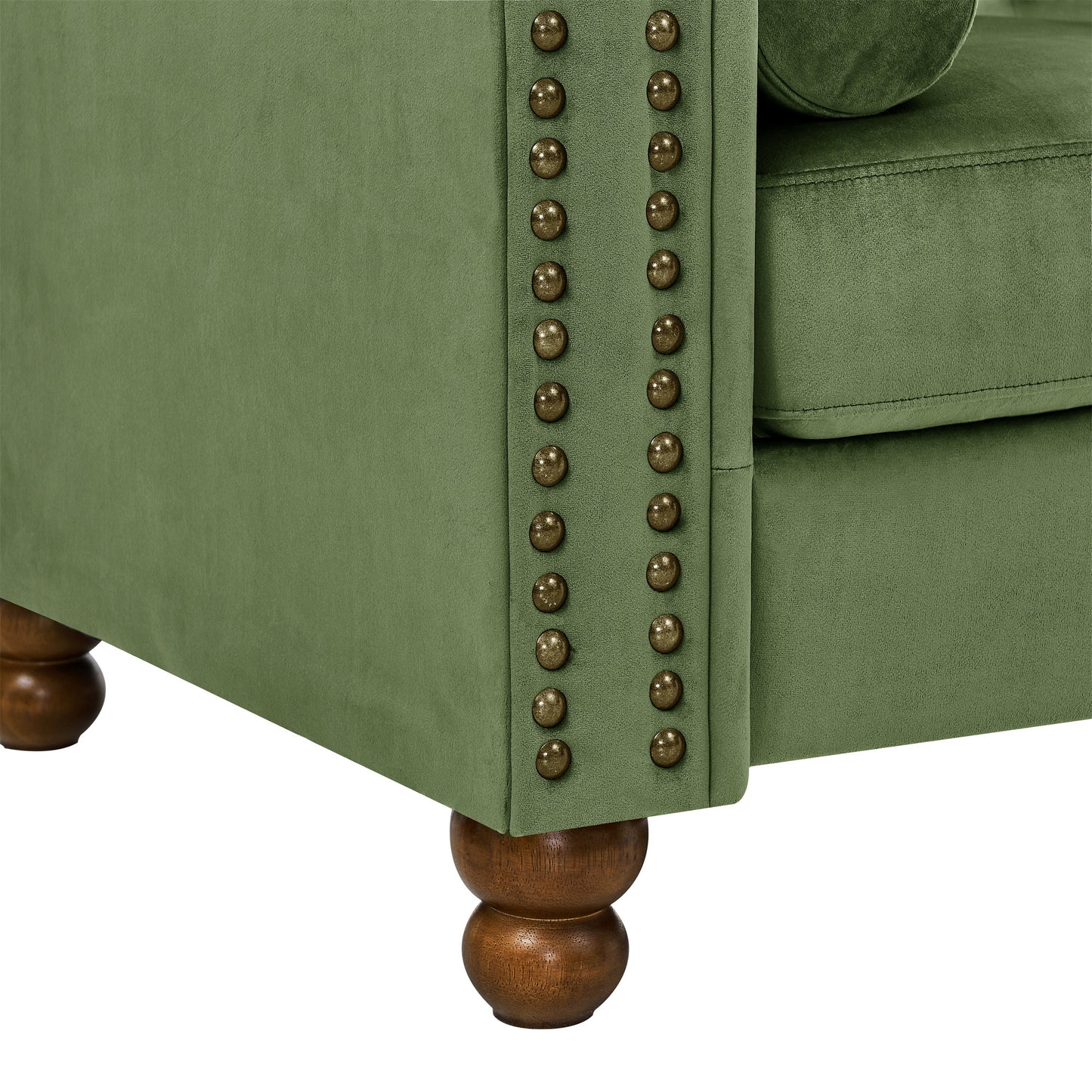 PHOYAL Large LOVE SEAT, Velvet Sofa TWO-seat Sofa  Classic Tufted Chesterfield Settee Sofa Modern 2 Seater Couch Furniture Tufted Back for Living Room (Green)