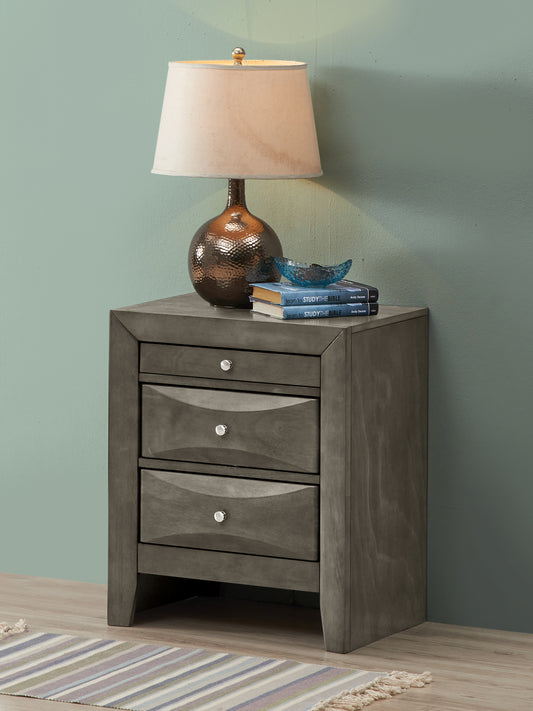Elegant Gray Storage Nightstand