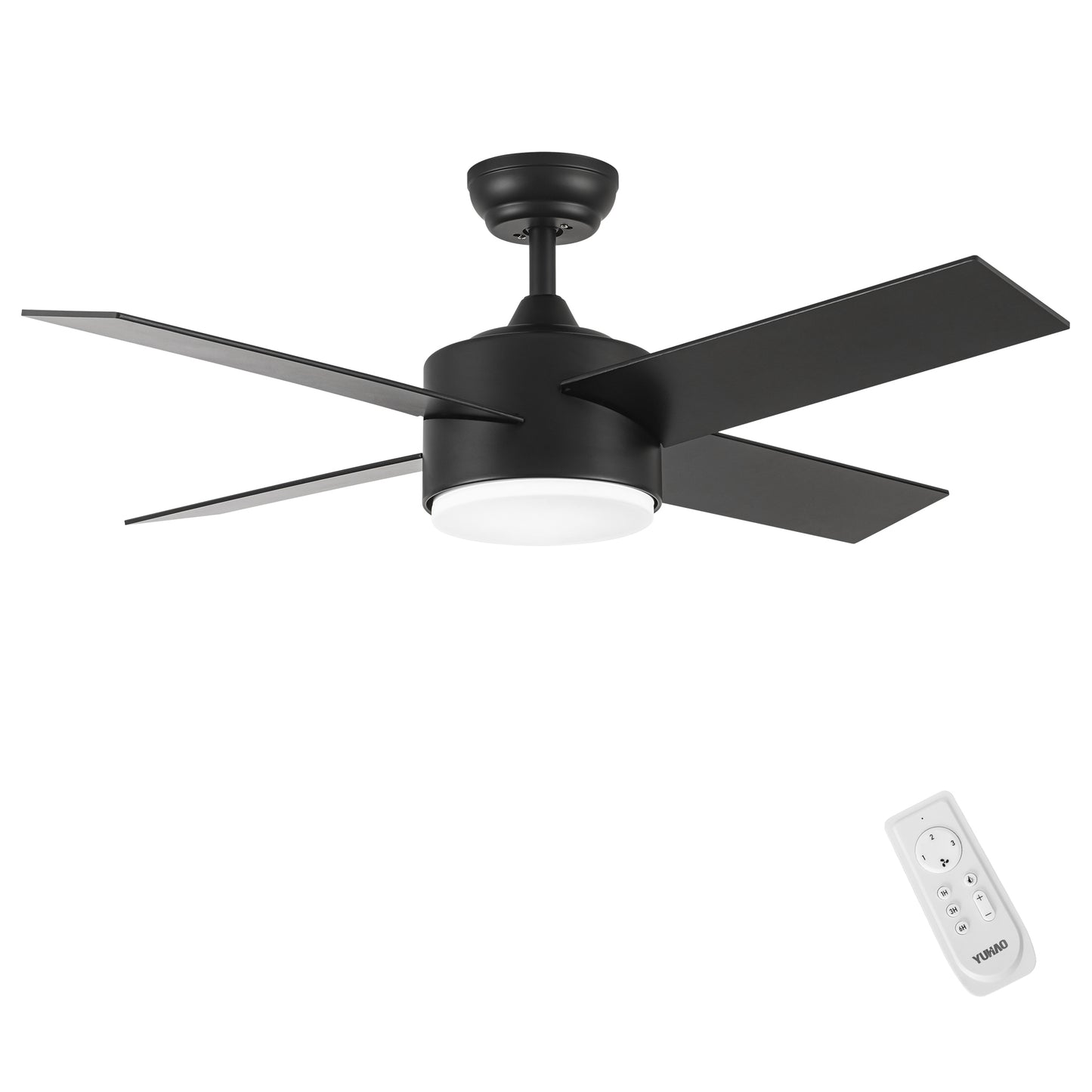 44 In Intergrated LED Ceiling Fan with Black ABS Blade