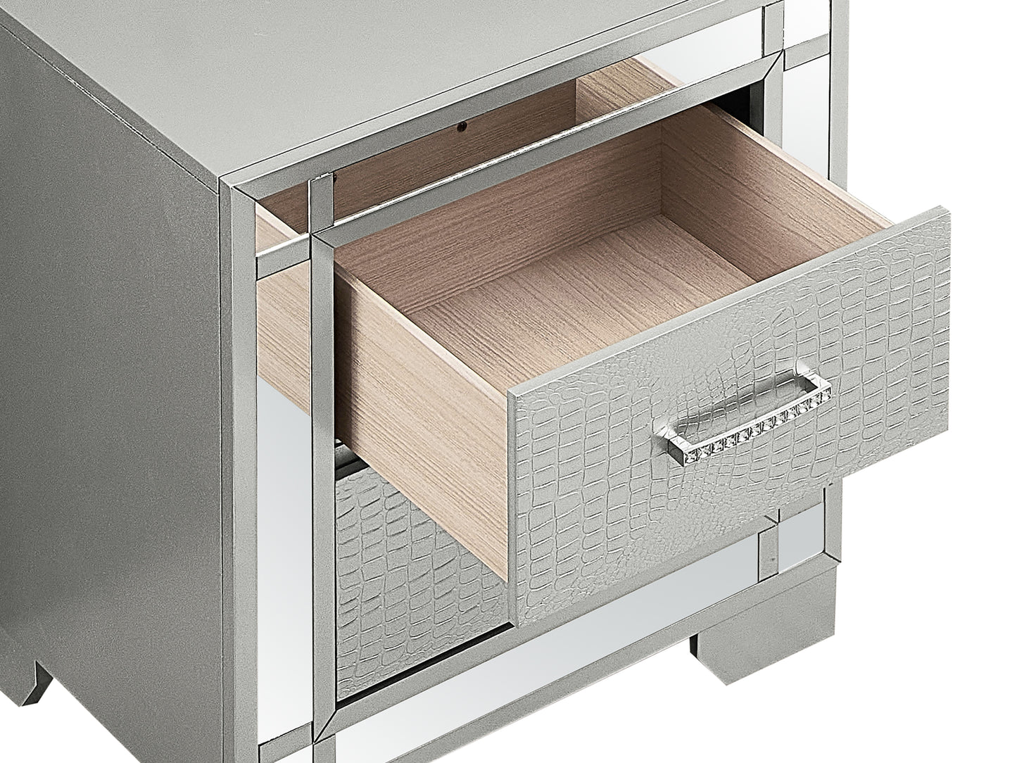 Elegant Silver Champagne Accent Table