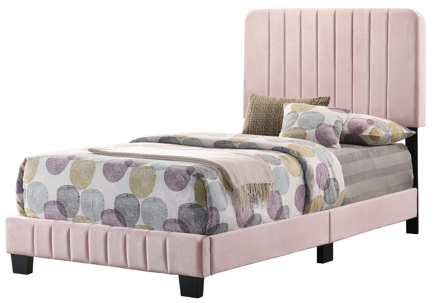 Charming Contemporary Pink Twin Bed