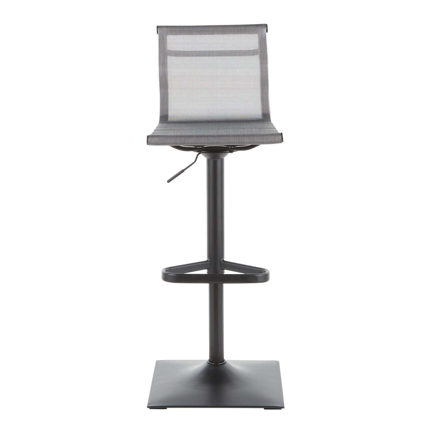 Mirage Contemporary Barstool in Black Metal and Silver Mesh Fabric by LumiSource