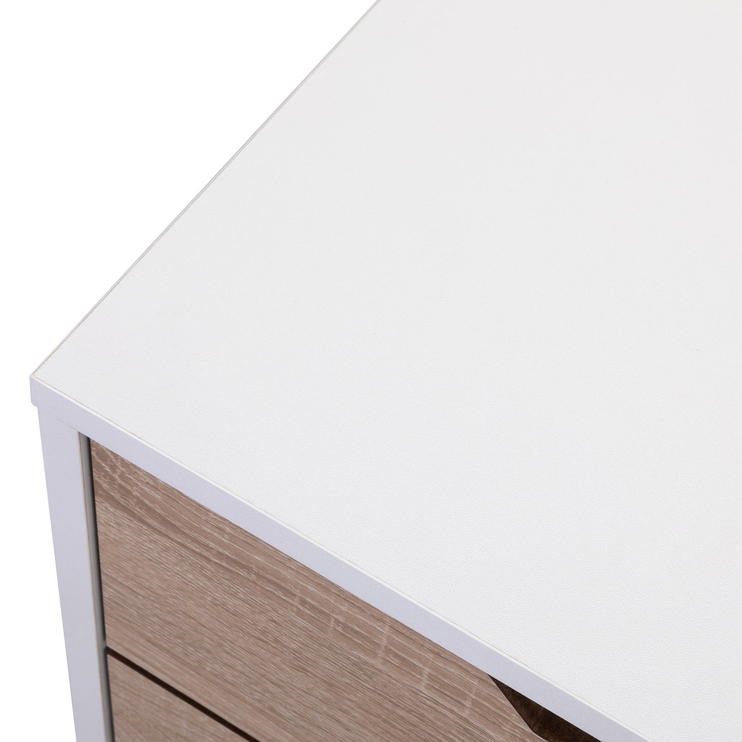 Nightstand with 2 Drawers, Bedside Tables with Solid Wood Legs and Storage, End Table, Side Table, Bedside Furniture for Bedroom, Living Room, White Walnut
