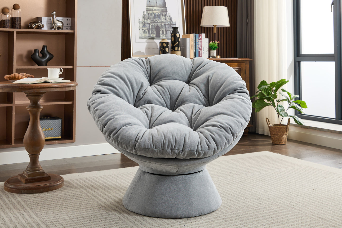 Oversized Swivel Accent Chair, 360 Swivel Barrel Chair, Papasan Chair for Living Room Bedroom