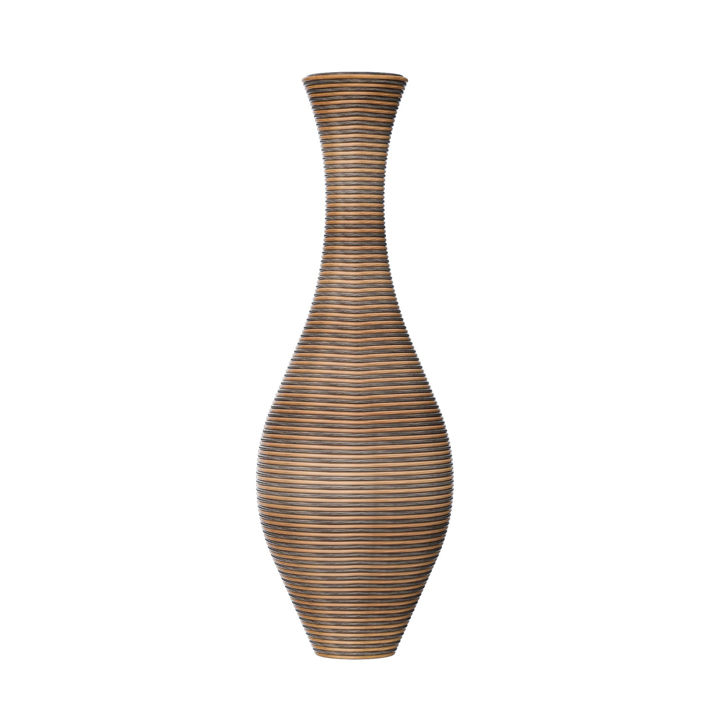 39-inch Tall Artificial Rattan Floor Vase in Elegant Beige - Statement Piece for Living Room Décor, Entryway, or Hallway - Versatile Home Accent for Dried or Silk Floral Arrangements