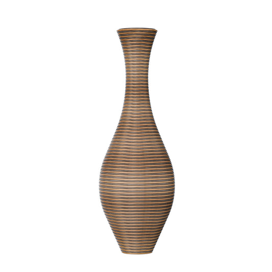39-inch Tall Artificial Rattan Floor Vase in Elegant Beige - Statement Piece for Living Room Décor, Entryway, or Hallway - Versatile Home Accent for Dried or Silk Floral Arrangements