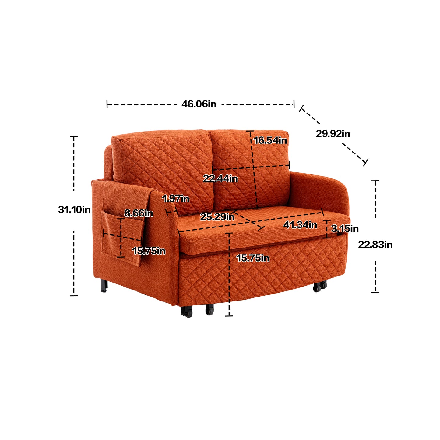 COOLMORE Convertible Sleeper Sofa Bed, Modern Velvet Loveseat Couch with Pull Out Bed, Small Love Seat Futon Sofa Bed with Headboard, 2 Pillows & Side Pockets for Living Room