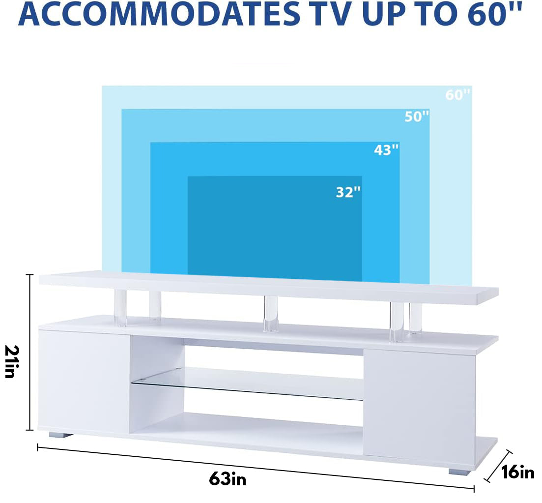 TV Stand for 70 Inch TV LED Gaming Entertainment Center Media Storage Console Table with Large Side Cabinet for Living Room(White)