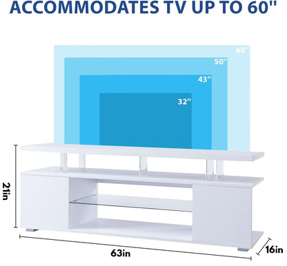 TV Stand for 70 Inch TV LED Gaming Entertainment Center Media Storage Console Table with Large Side Cabinet for Living Room(White)