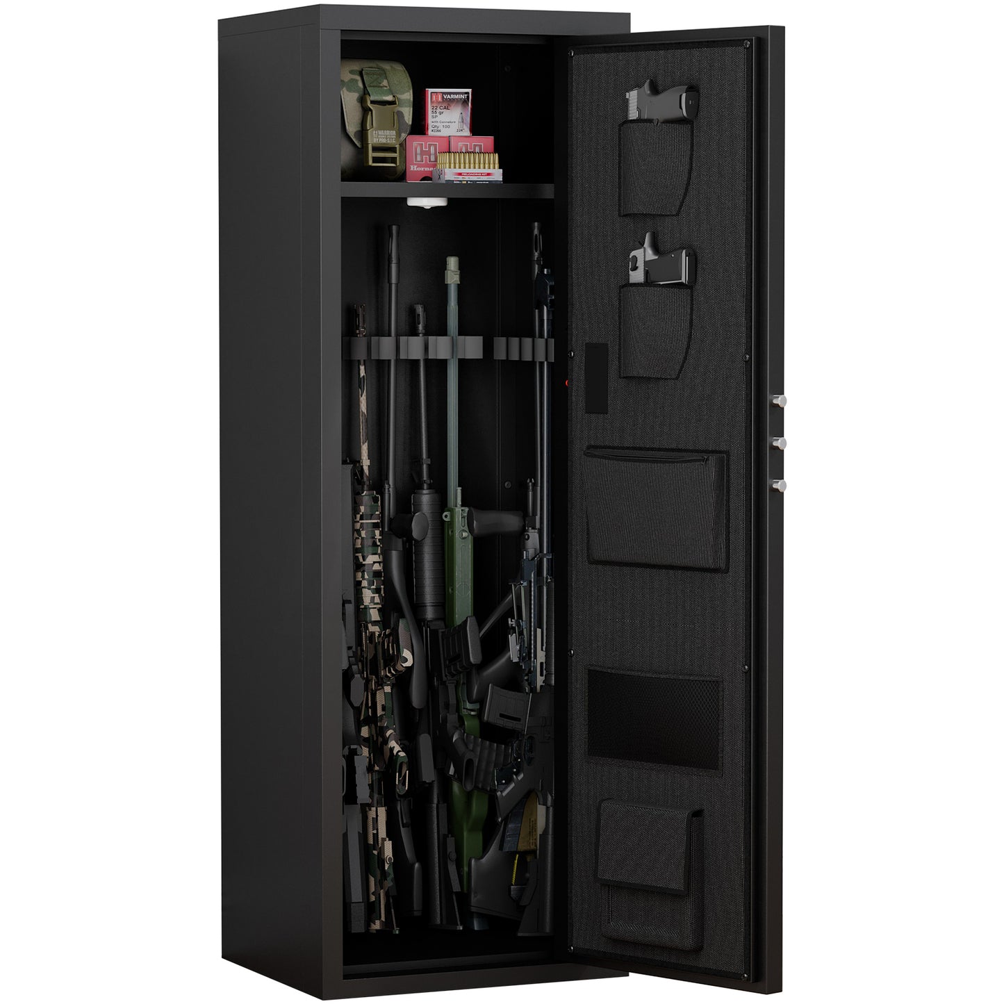 Heavey Duty,Large Size 5-8 Gun,Black Gun Cabinet with Electronic Password Keypad Lock,Unassembled Metal Rifle Gun Security Cabinet Safe Locker