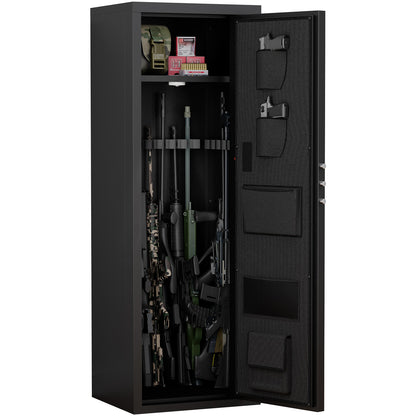 Heavey Duty,Large Size 5-8 Gun,Black Gun Cabinet with Electronic Password Keypad Lock,Unassembled Metal Rifle Gun Security Cabinet Safe Locker