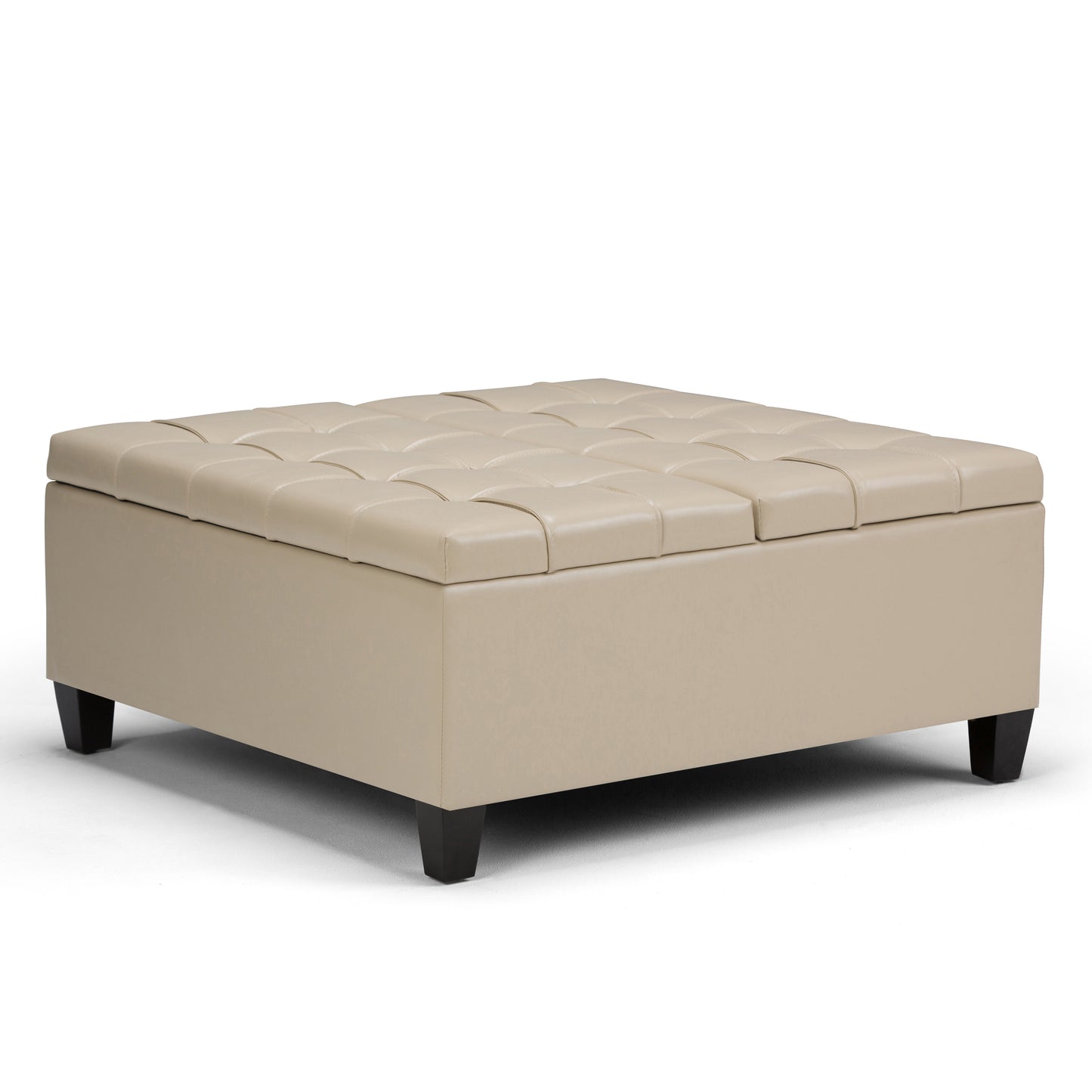 Harrison - Coffee Table Storage Ottoman - Satin Cream