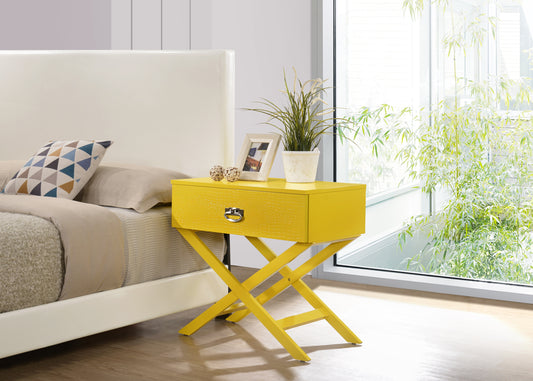 Stylish Yellow Accent Nightstand