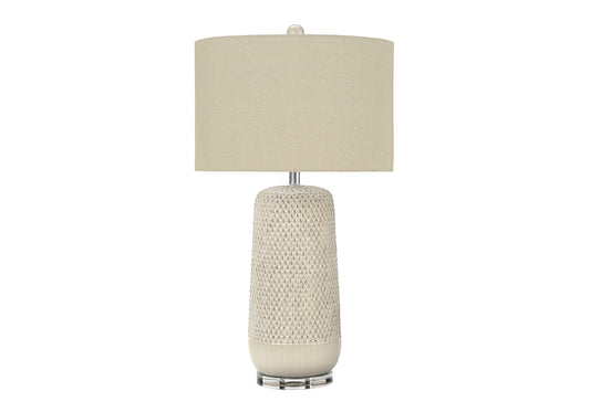 Lighting, 31"h, Table Lamp, Cream Ceramic, Beige Shade, Contemporary