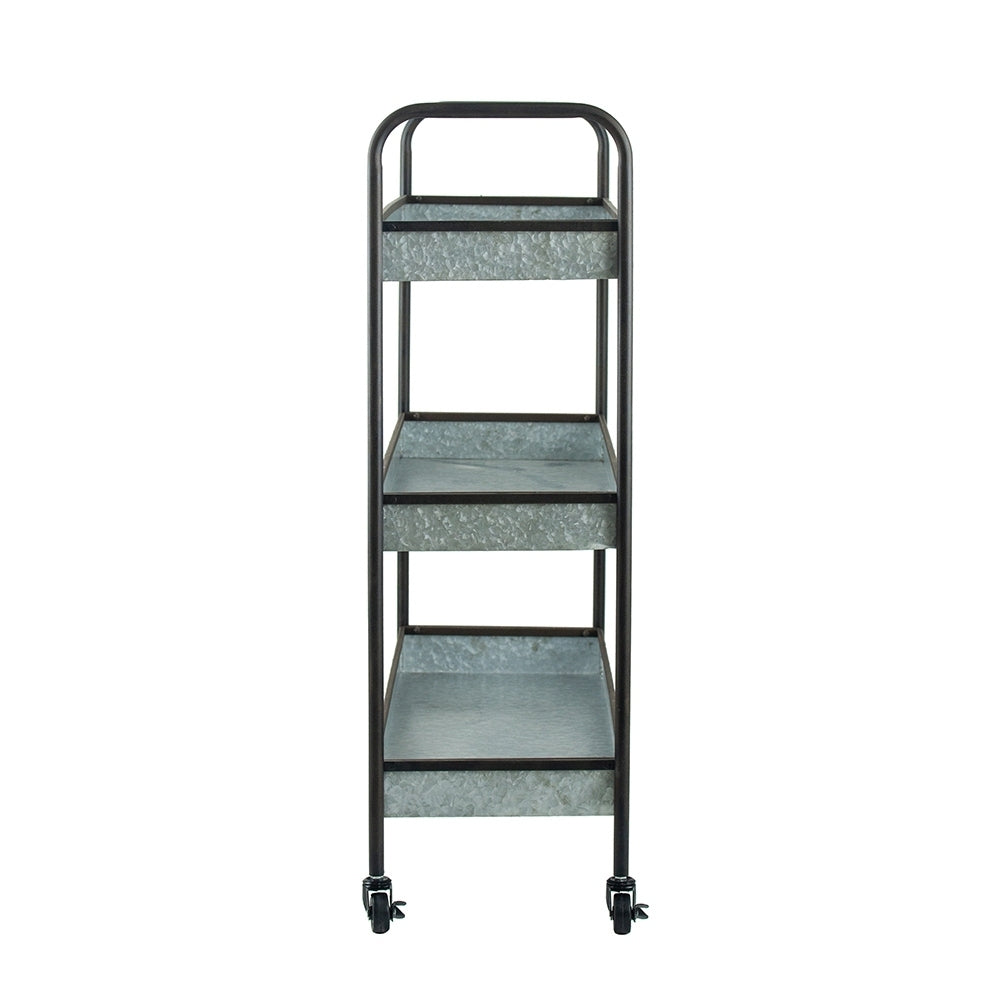 35x12.5x40" Homestead Galvanized Shelf Display 3-tier